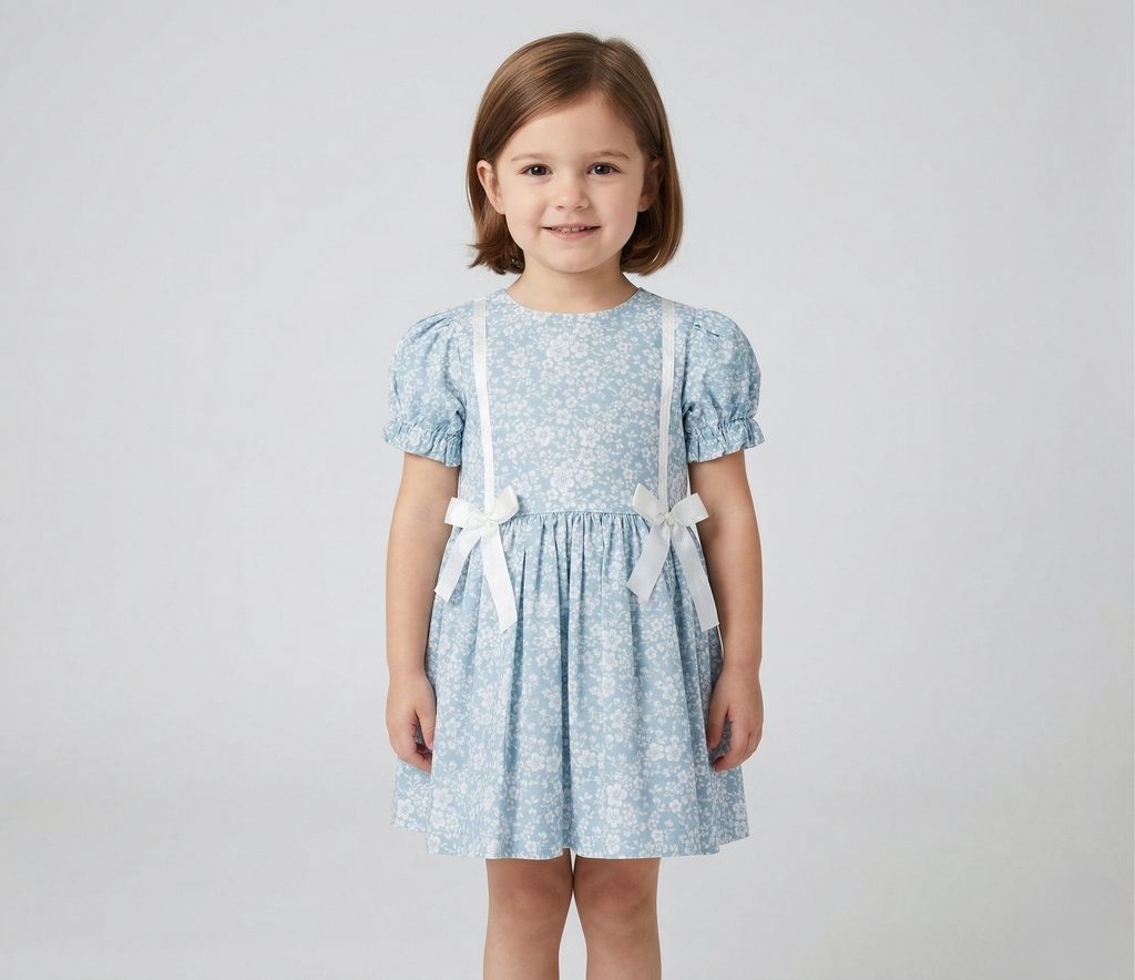 Floral Blue Dress (3-4 years)