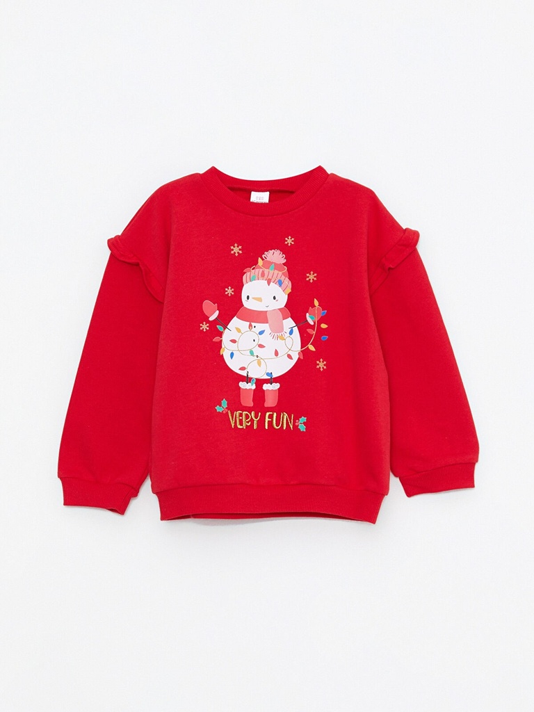 Red snowman sweatshirt- Thick Cotton (18-24 months)