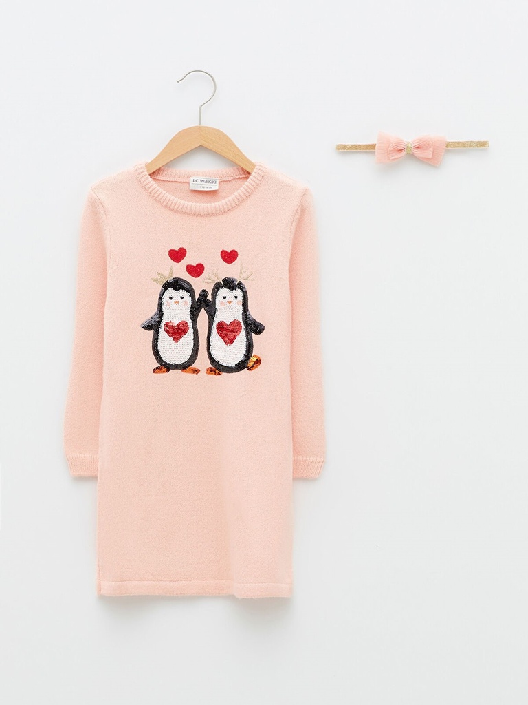 Penguins knitwear Dress & headband (3-4 years)