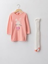 Rabbit Salmon Knitwear Dress & tights