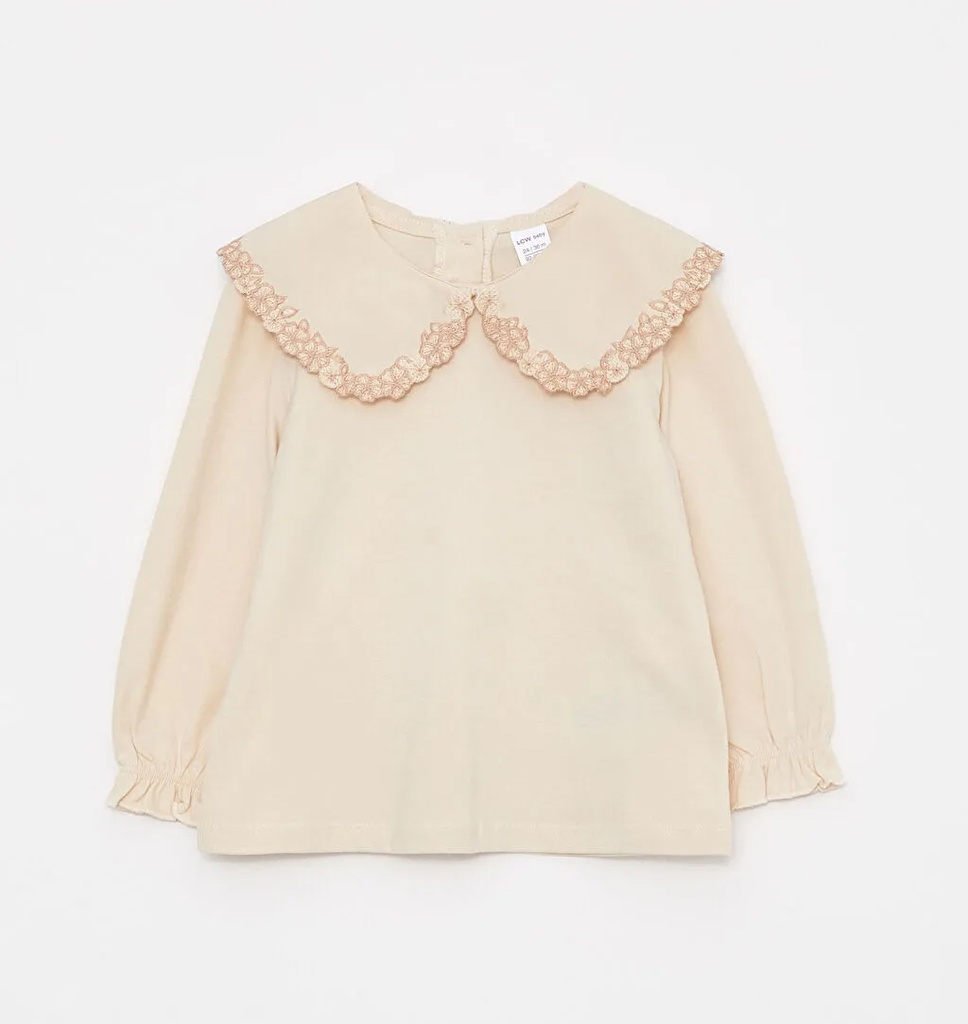 Beige Long Sleeve Top