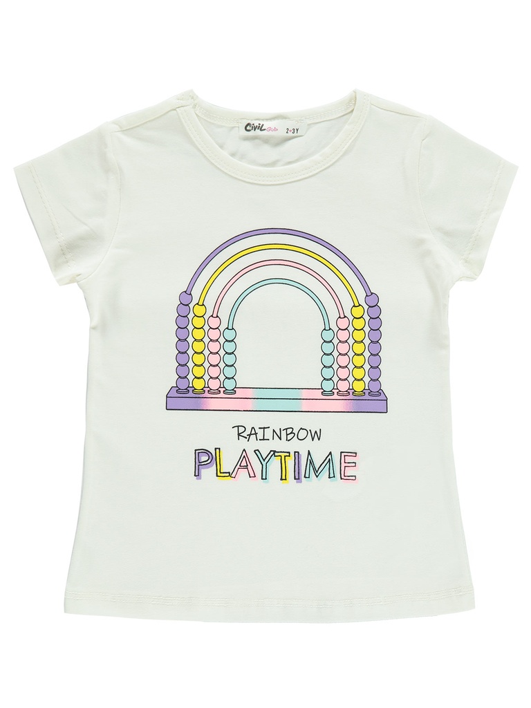 Rainbow play time T-shirt - White