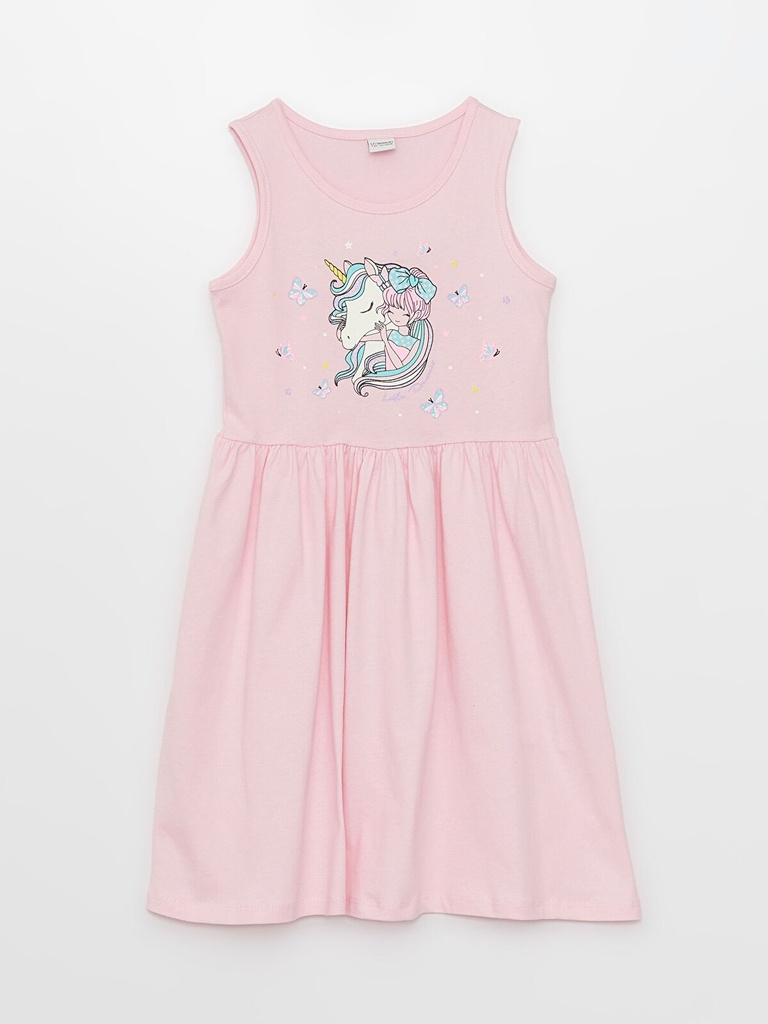 Unicorn Pink Cotton Dress (3-4 years)