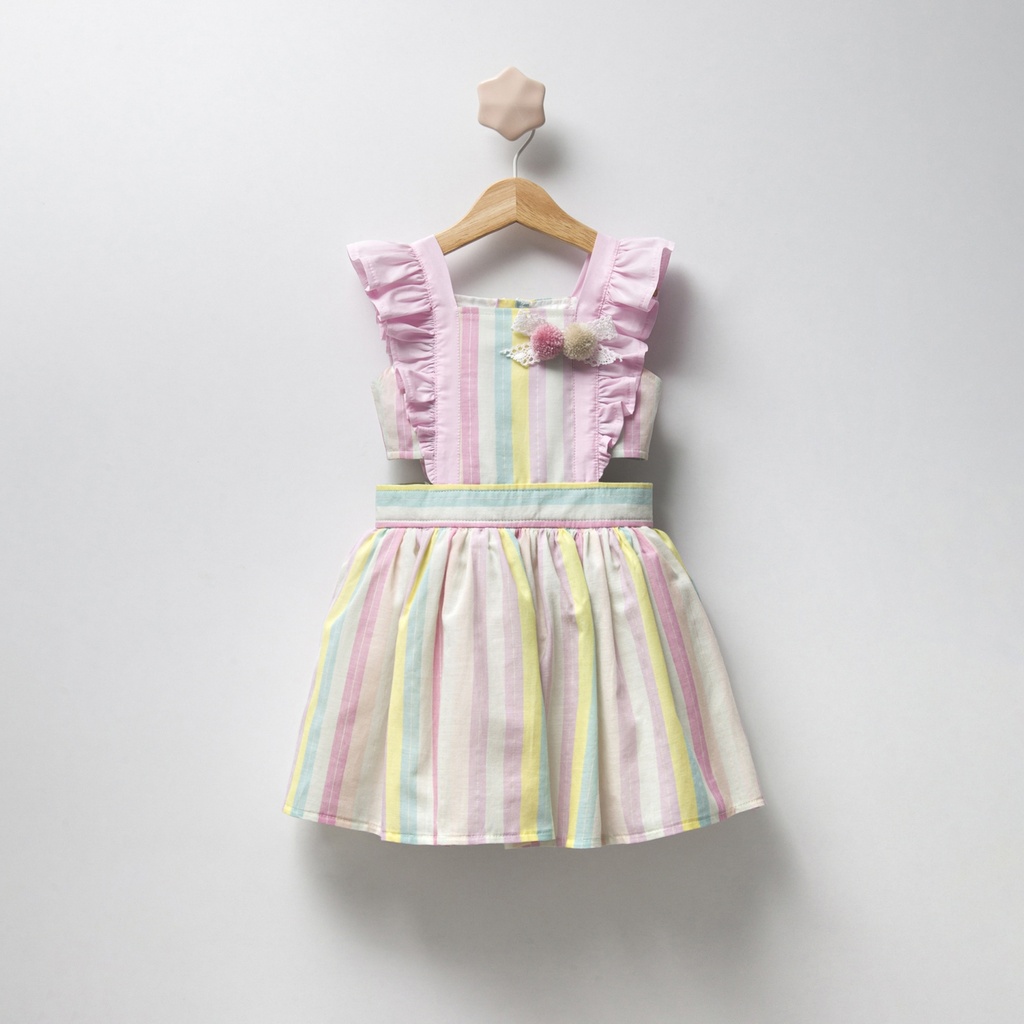 Colorful Girl Dress - Pink