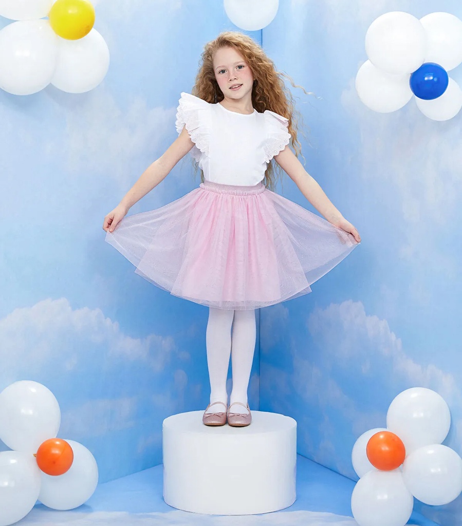 White Top & Pink Tutu Skirt _ Set