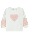 White & Pink Sweatshirt- Fleece Inside (2-5 years)