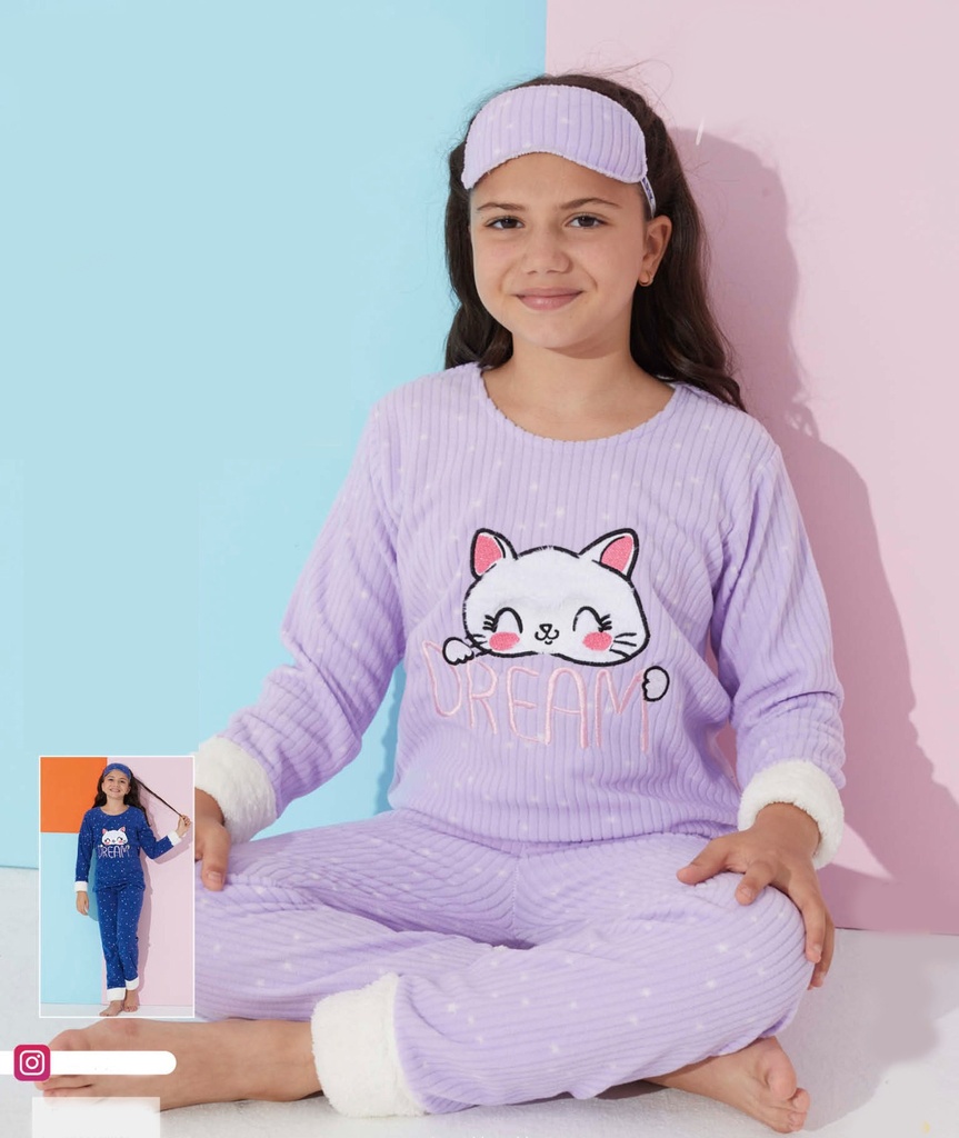 Dream Purple Fleece Fluffy Pajama (7 to 11 years)