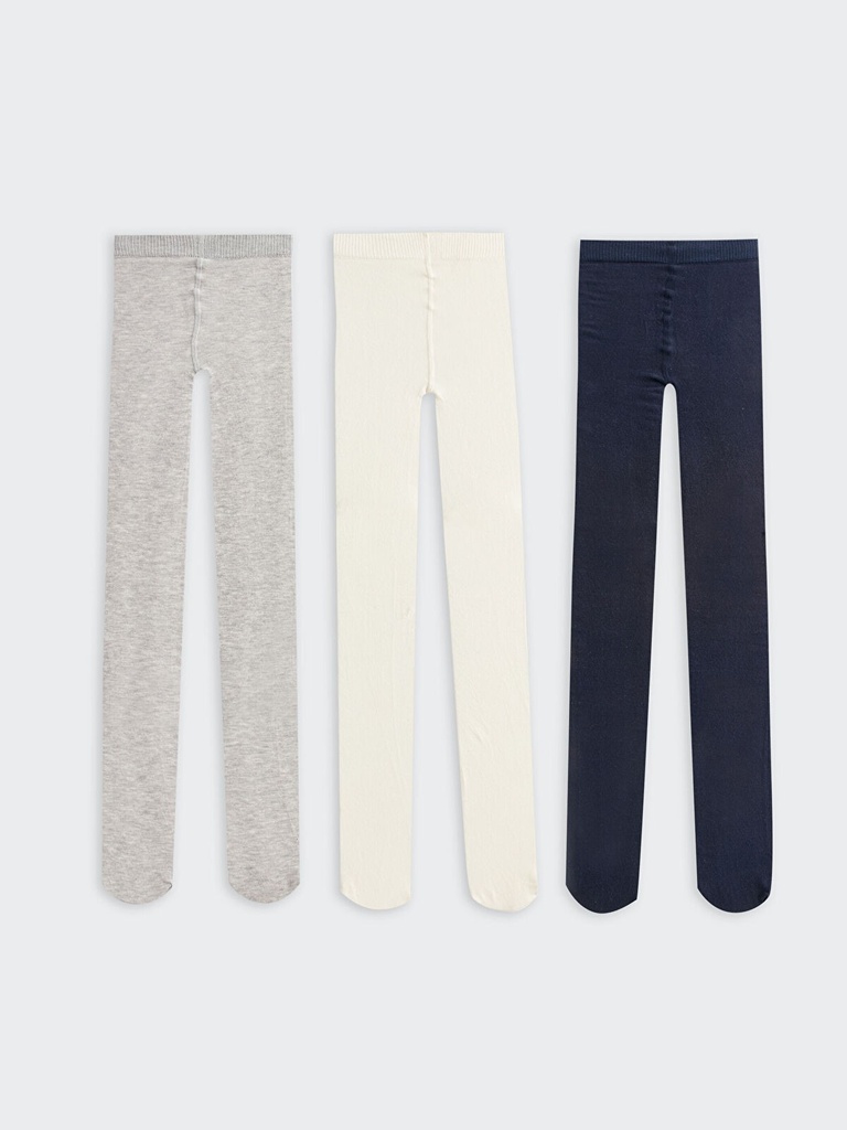 3-Pack Navy Blue, Off-white and Grey Tights