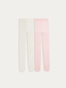 2-Pack Pink and off-white Tights