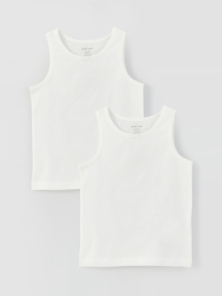 2- Pack Girl off-white undershirt - Sleeveless