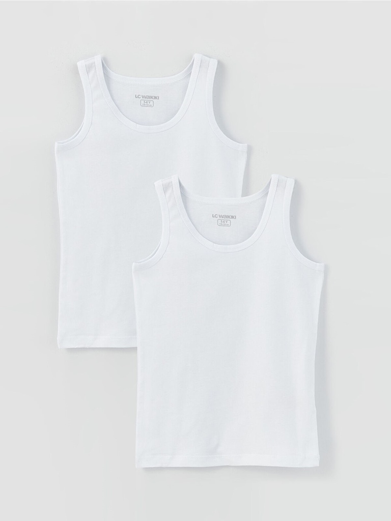 2-Pack Sleeveless White Basic Undershirt