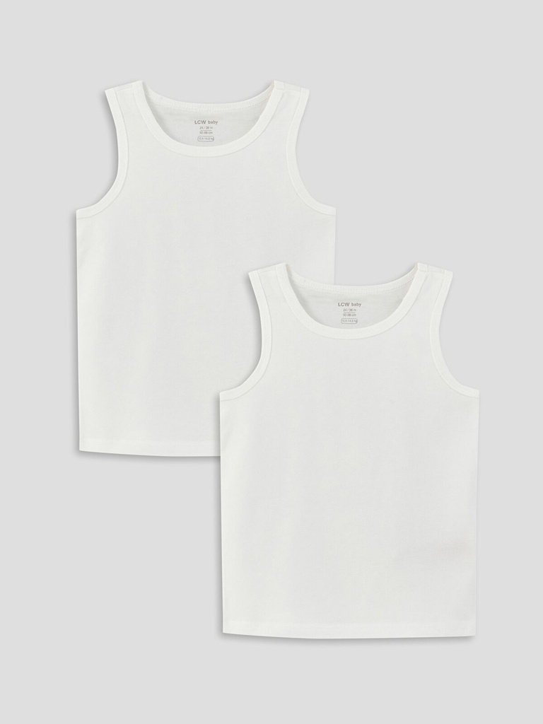 2- Pack Basic off-White undershirt - Sleeveless (18-24 months)