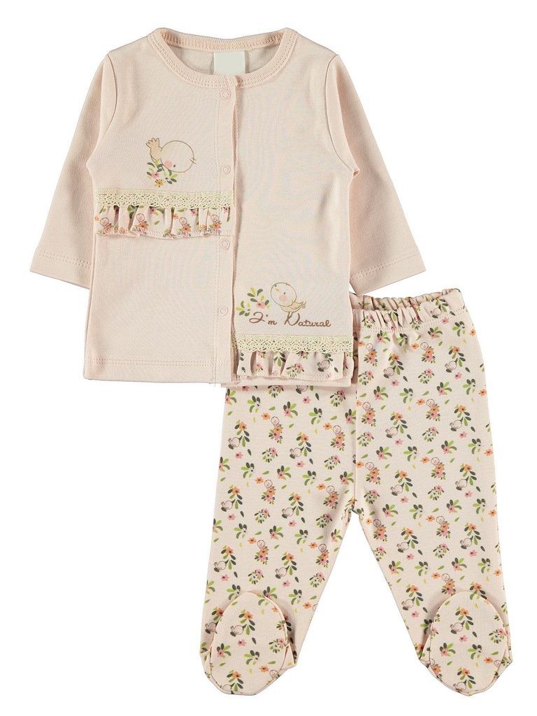 Salmon Baby Pajama (0-3 months)