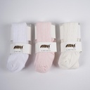 Pack of 3 Baby Patterned Cotton Tights (White- Pink- Off-white)