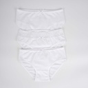 Pack of 3 White Cotton Undies