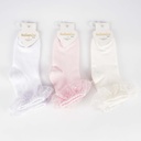 Pack of 3 Pairs of Socks - White, Pink & Off-white