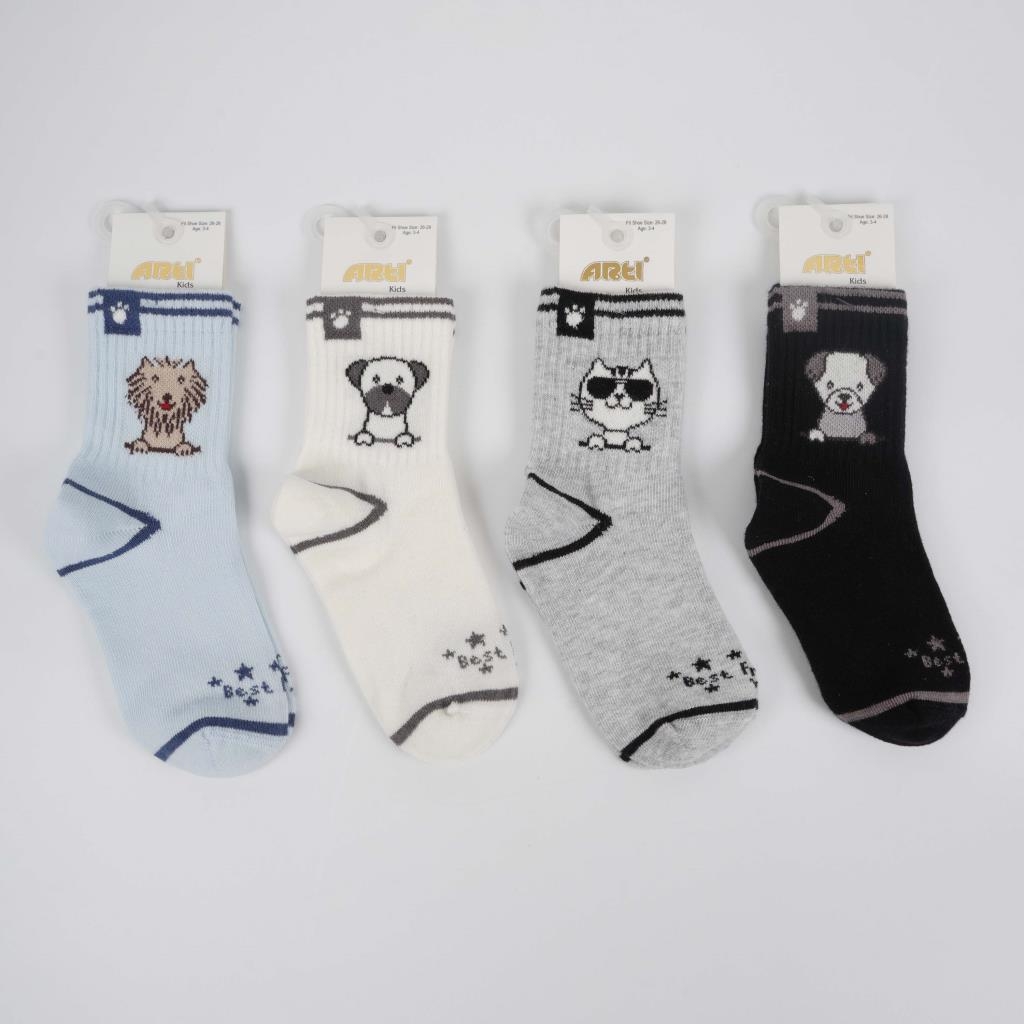 Pack of 4 pairs of socks - Blue, Off-white, Grey & Black