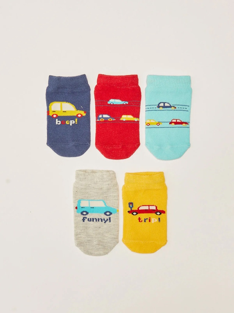 Pack of 5 pairs of socks- Cars Theme