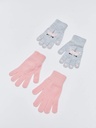 Pack of 2 Knit Gloves- Pink & Grey Uicorn