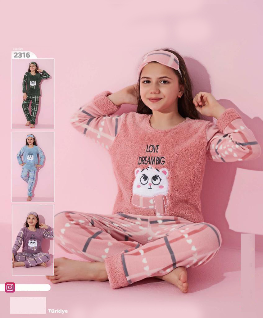 Dream Big Pink Fluffy Fleece Pajama ( 4 to 7 years)