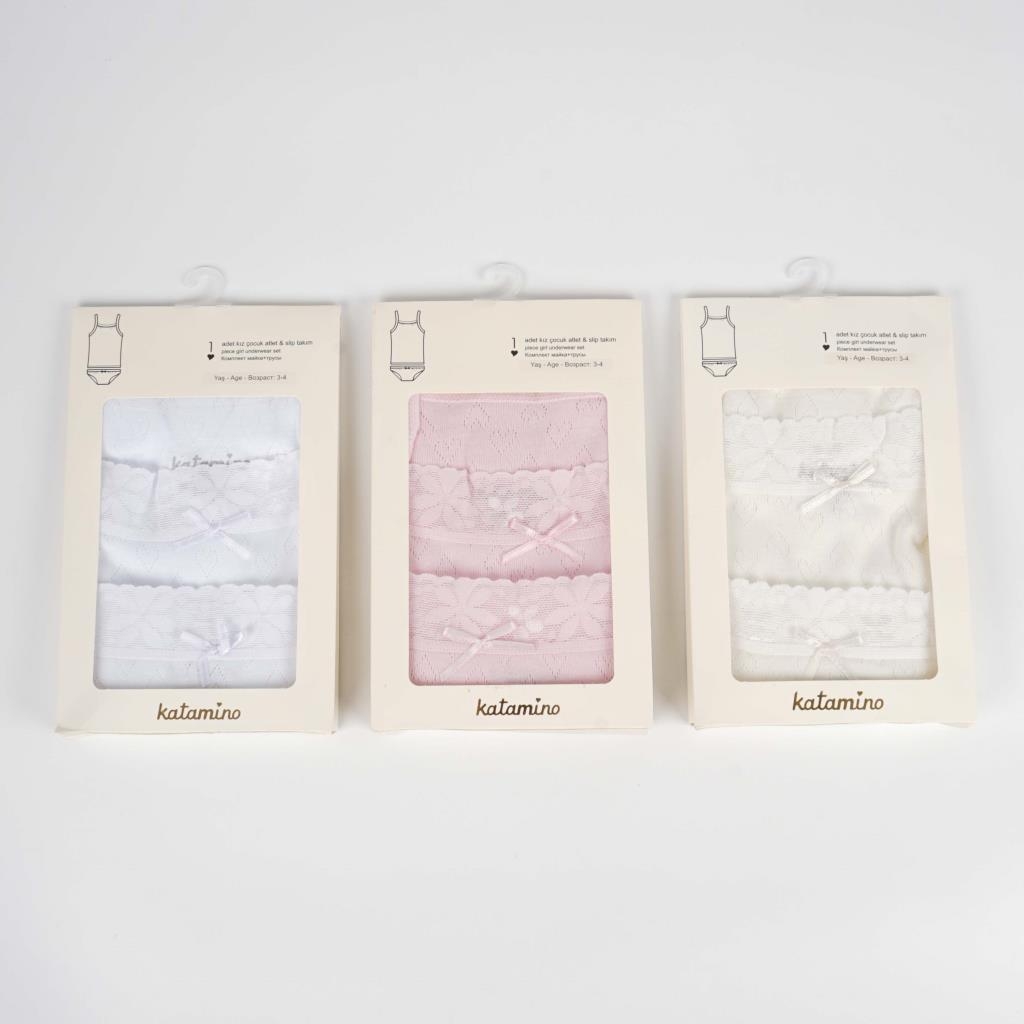 1 Pack- Girl Underwear Set (Top & Bottom)- Select Color (3-4 years, White)