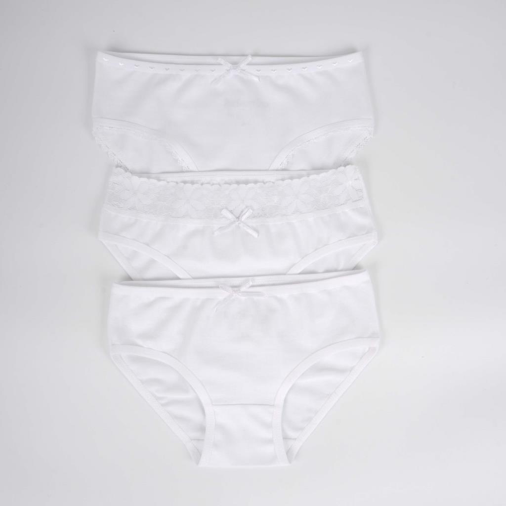 Pack of 3 White Cotton Undies (1-2 years)