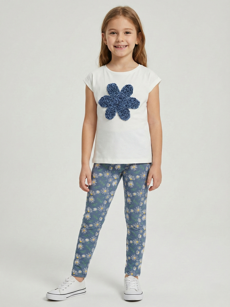 Girls Daisy Embroidered Set (6-9 Y) (6-7 years)