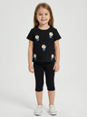 Girls Daisy Embroidered Set- Black- (2-5Y) 
