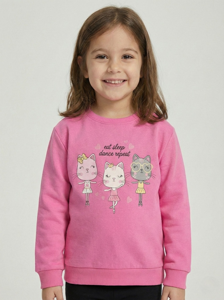 Dance Repeat Pink Cotton Sweatshirt