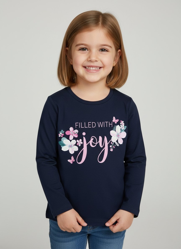 Navy Blue Joy Long Sleeve T-shirt (2-5Y) (2-3 years)