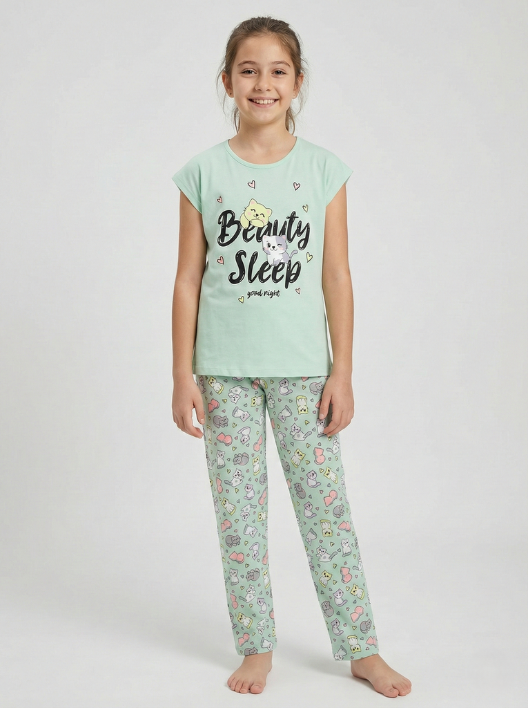 Beauty Sleep Green Pajama (10-13Y) (10-11 years)