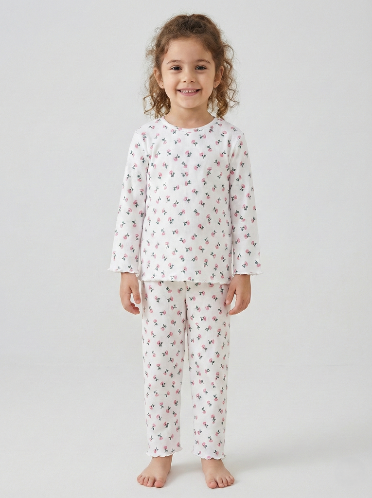 Floral White Pajama (2-5Y)