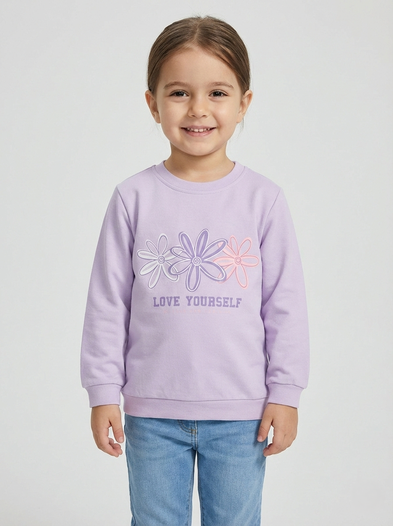 Purple Flowers Sweatshirt (2-5Y) (2-3 years)