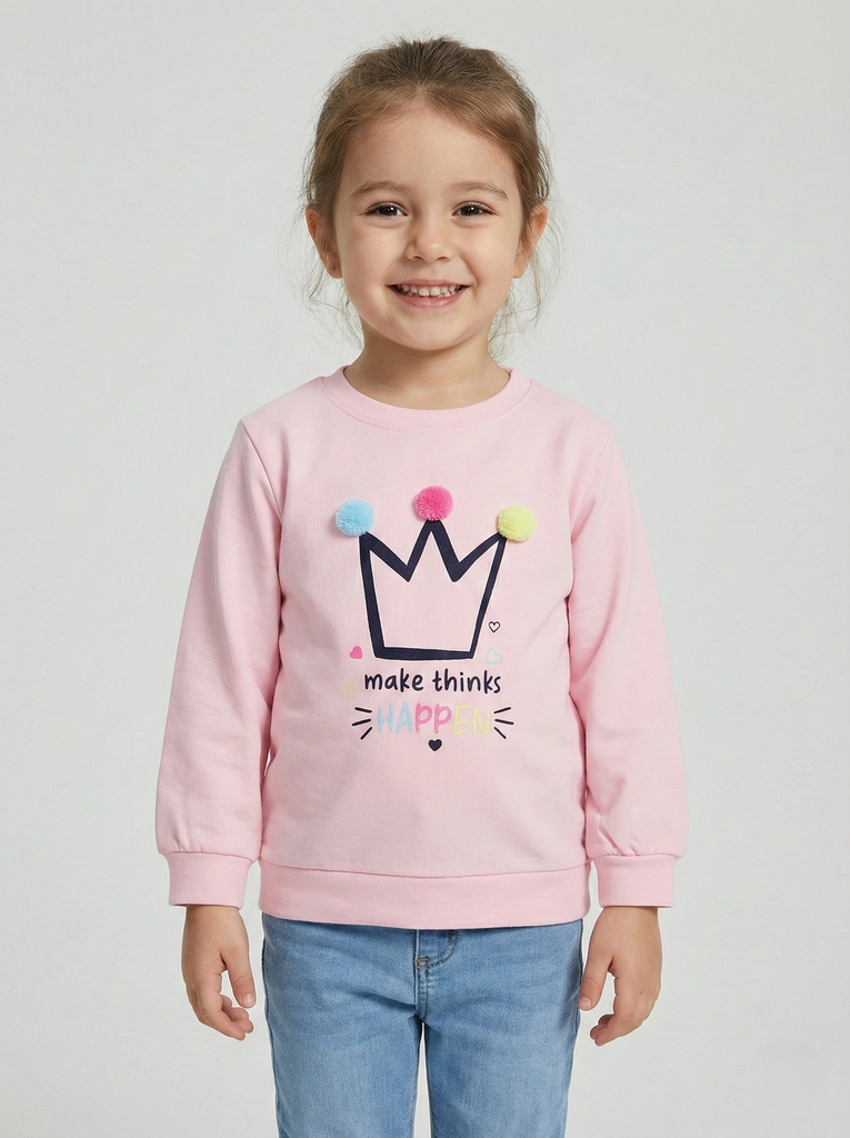  Pink crown Sweatshirt (2-5Y) (2-3 years)