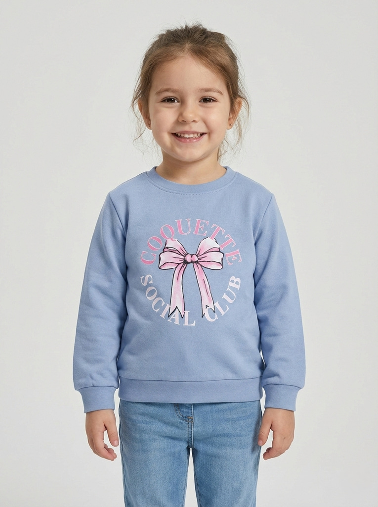  Bow Blue sweatshirt (2-5Y)