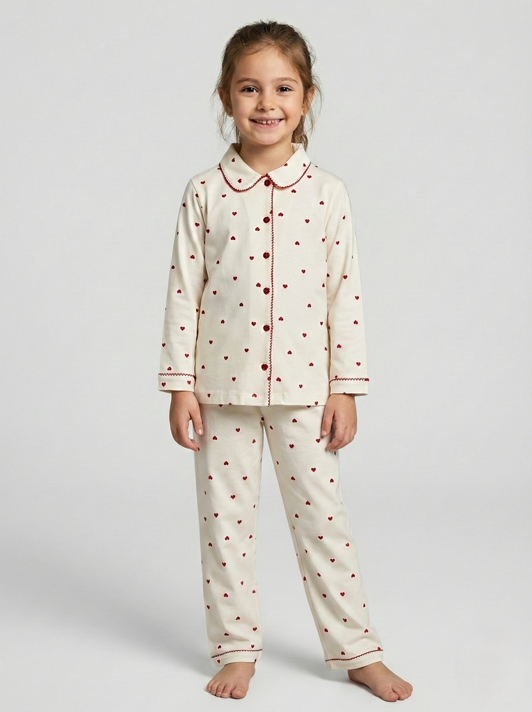 Off-white hearts Pajama (10-14Y)