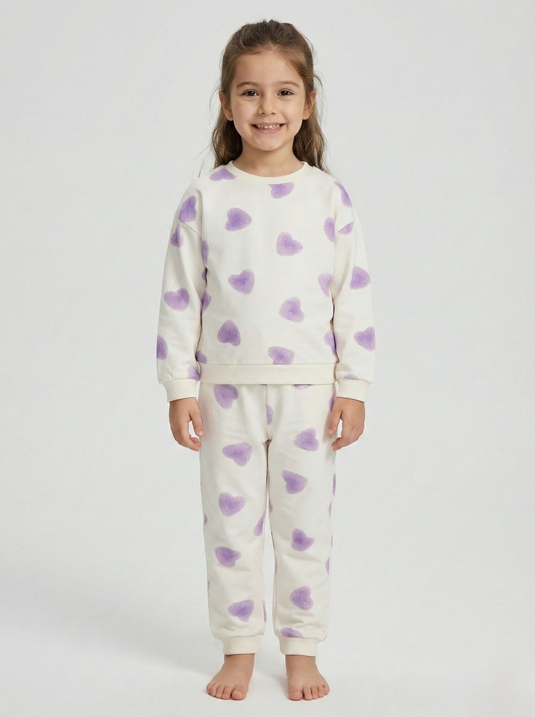 Purple Hearts Tracksuit (2-5Y) (2-3 years)