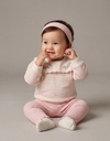Off-white Peter Pan collar girl's sweatshirt and leggings