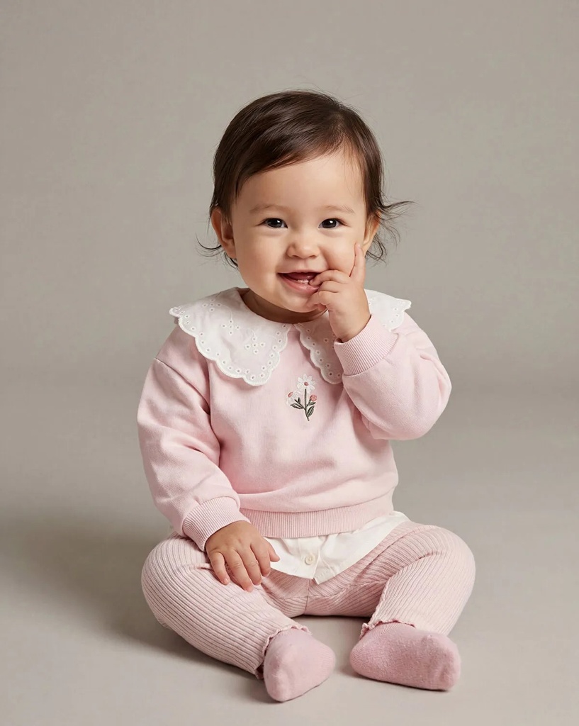 Peter Pan Collar Girl's Sweatshirt and Leggings (12-18 months)