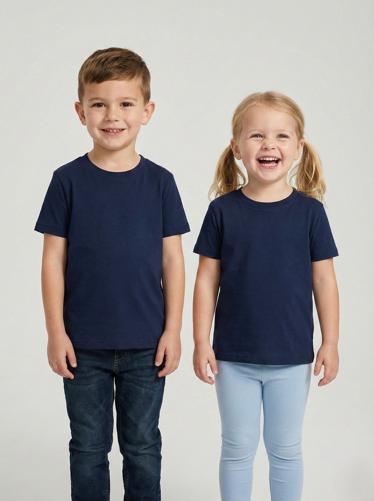 Navy Blue Basic T-shirt  (6-9Y) 