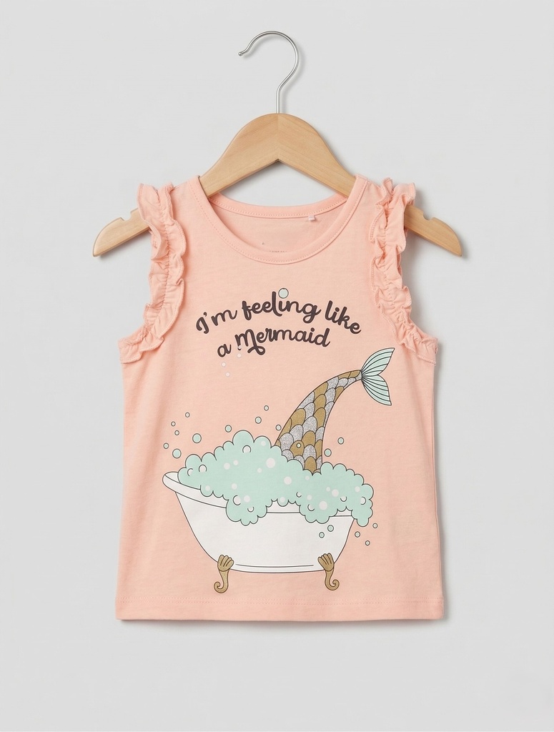 Salmon Sleeveless Top ( 6-24 months) (6-9 months)
