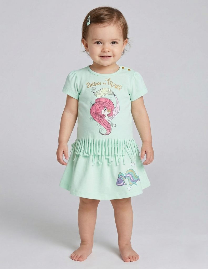 Mermaid Green Skirt Set