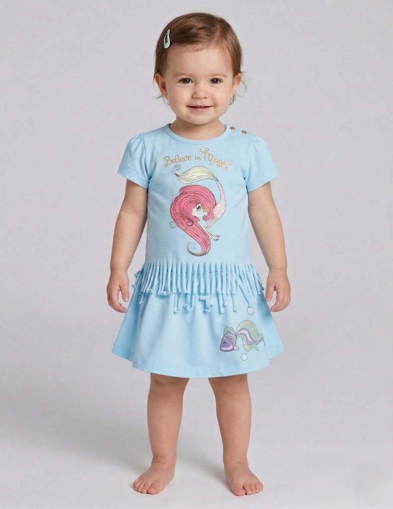 Mermaid Blue Skirt Set  (6-9 months)