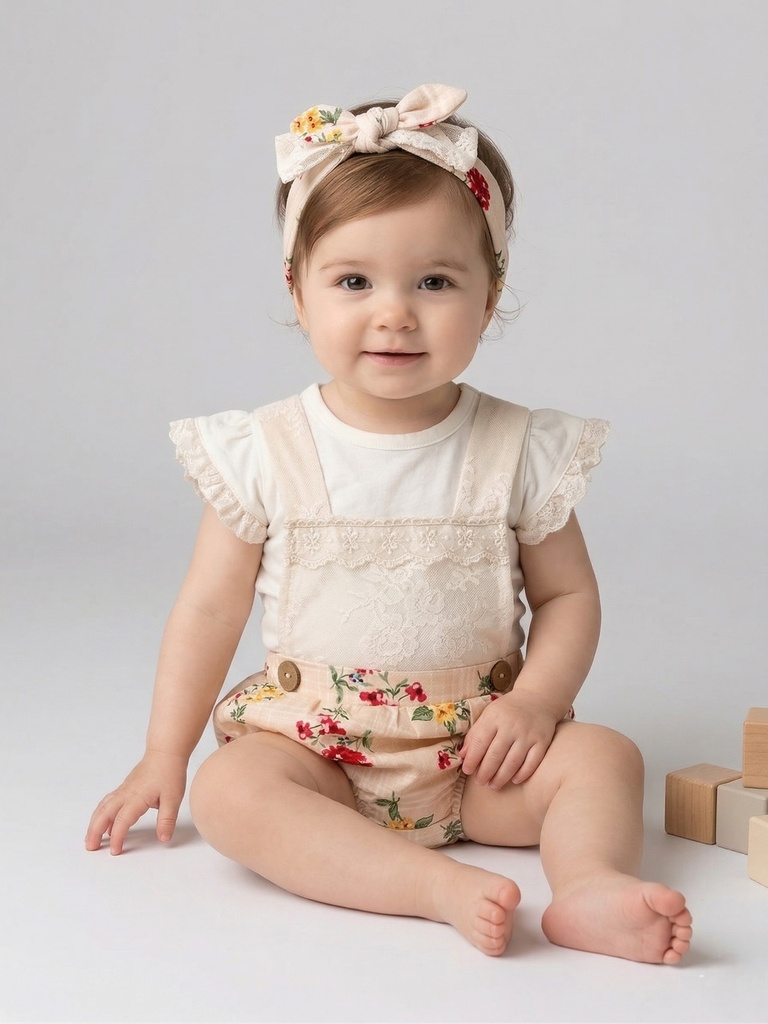 Floral Romper & head piece (18 months)