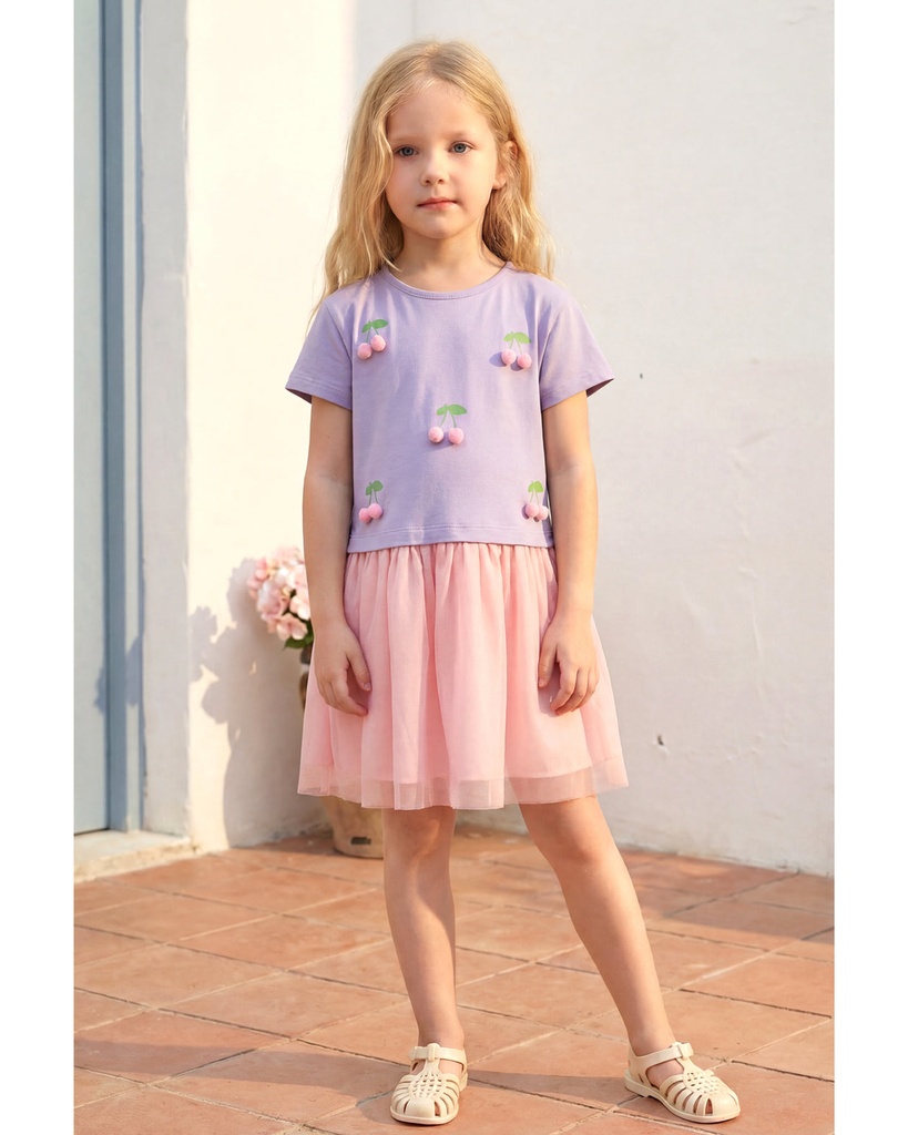 Purple Cherry Tutu Dress (3-4 years)