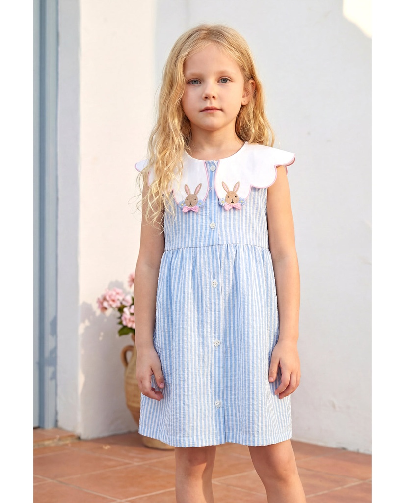 Rabbits Blue Dress  (2-3 years)
