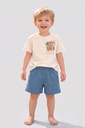 Baby Dino Waffle Shorts Set- BLUE