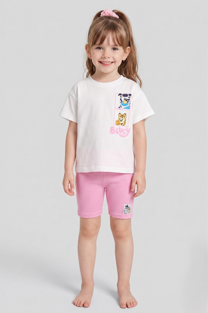Pink Bluey Set (tight short) (4 years)