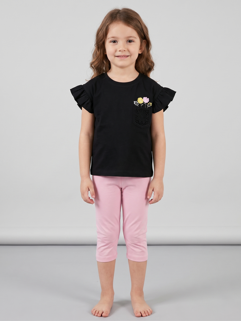 Pink & Black Flowers Set (2-3 years)