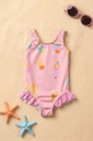 Girls’ Ice Cream Print Frill Swimsuit Set (Ages 3–4 / 9–10)